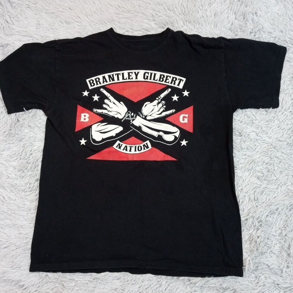 Brantley Gilbert Nation Shirt Mens Black Large Stone Cold Country Tour Tee Music